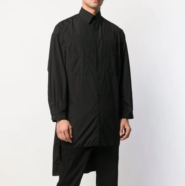 S~ 6XL! На заказ Модный Мужской Дикий европейский и американский Повседневный свободный был тонкий джемпер личность Молодежная рубашка