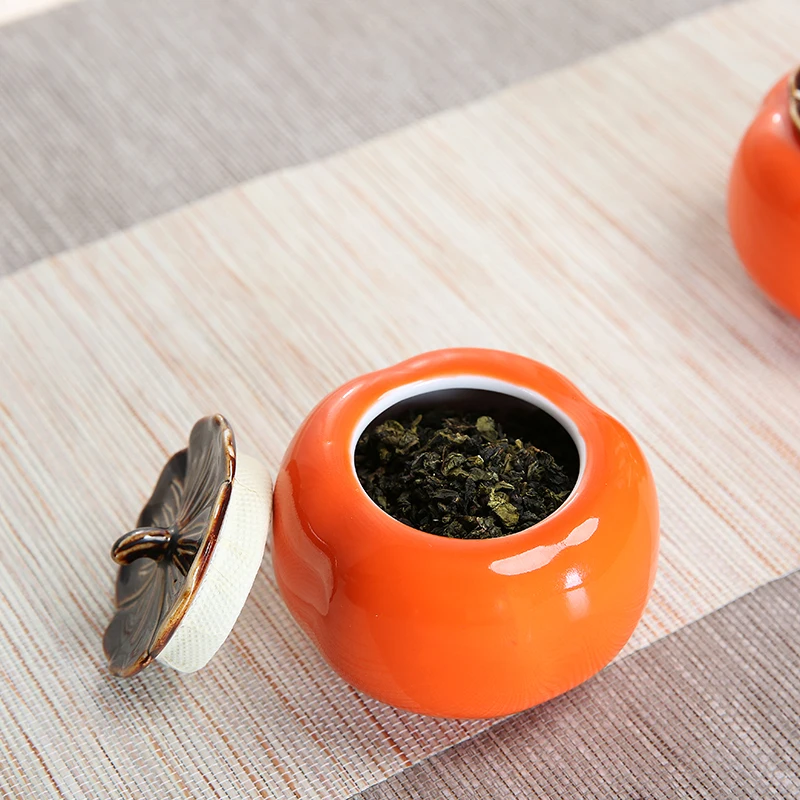 ^Cheap Cute Small Tea Jars Persimmon-shaped Caddy Protable Candy Sealed Cans Dry Fruit Tanks Ceramic Coffee Container Home Decor Jar ^Cheap Cute Small Tea Jars Persimmon-shaped Caddy Protable Candy Sealed Cans Dry Fruit Tanks Ceramic Coffee Container Home Decor Jar