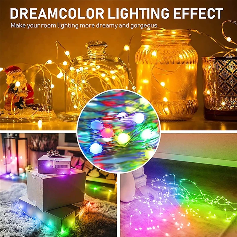 USB 2M 320LED Christmas Tree Lights with Ring 8Mode Remote Led