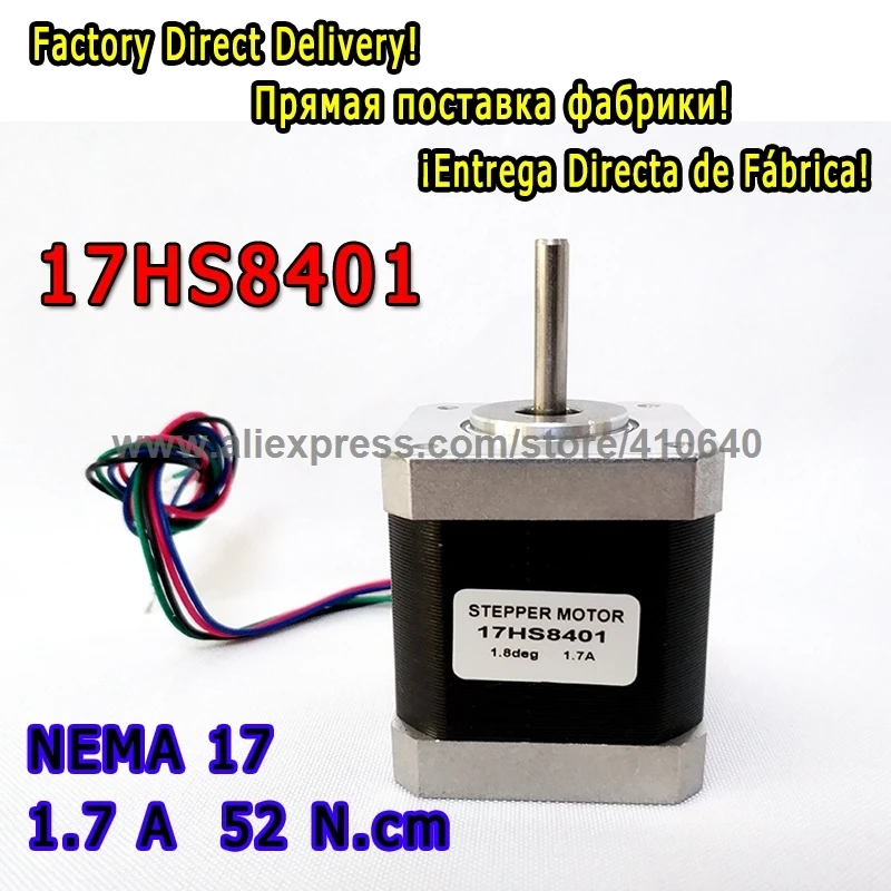 Цельнокроеное платье заводская поставка Nema17 шагового двигателя 17HS8401 L48 mm1.8deg 1,7 52N. см 4 провода шагового двигателя для 3D принтера или 3D робот