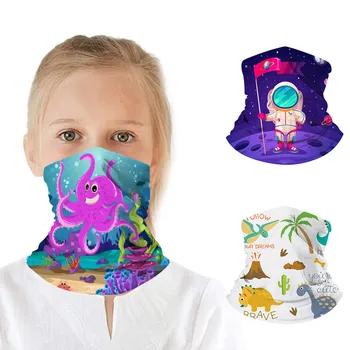 

3PC Kids Print Outdoor Bandana Face Mask Sunscreen Balaclava Ski Motorcycle Helmet Neck Cover Ride Warm Windproof Face Bandana