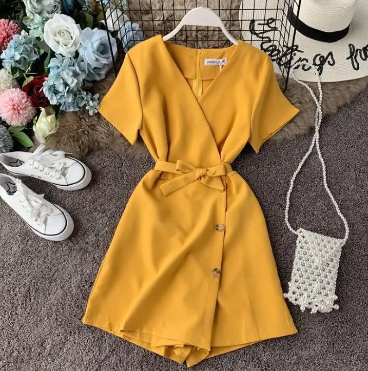 Летнее модное женское платье с v образным вырезом короткое леггинсами женская