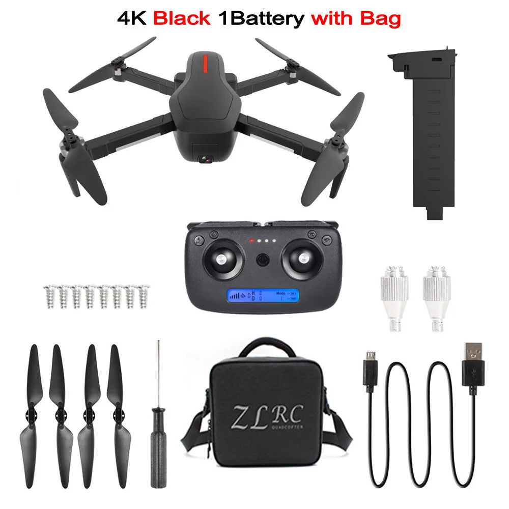 W10 4K 1B Bag B LAUMOX W10 Дрон gps 5G wifi FPV с камерой 4K HD бесщеточный мотор селфи складной Радиоуправляемый квадрокоптер вертолет Дрон Vs SG906 XS812 - Цвет: W10 4K 1B Bag B