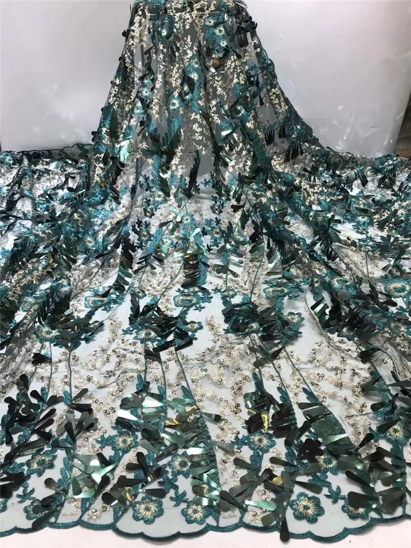 

Good looking BZL-8.1506 Nigerian fabric for party dress new African embroidered lace fabric with sequins