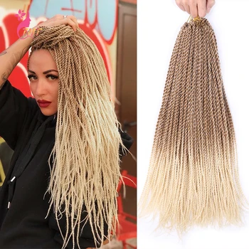 

30Roots 14" 18" 22" Ombre Synthetic Braiding Hair Extensions Small Crochet Braids Senegalese Twist for Black Women