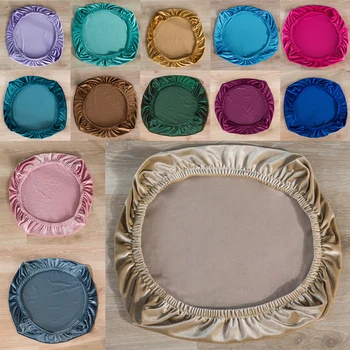 

Stretch Elastic Velvet Dining Chair Seat Slip Cover Stool Cushion Protectors