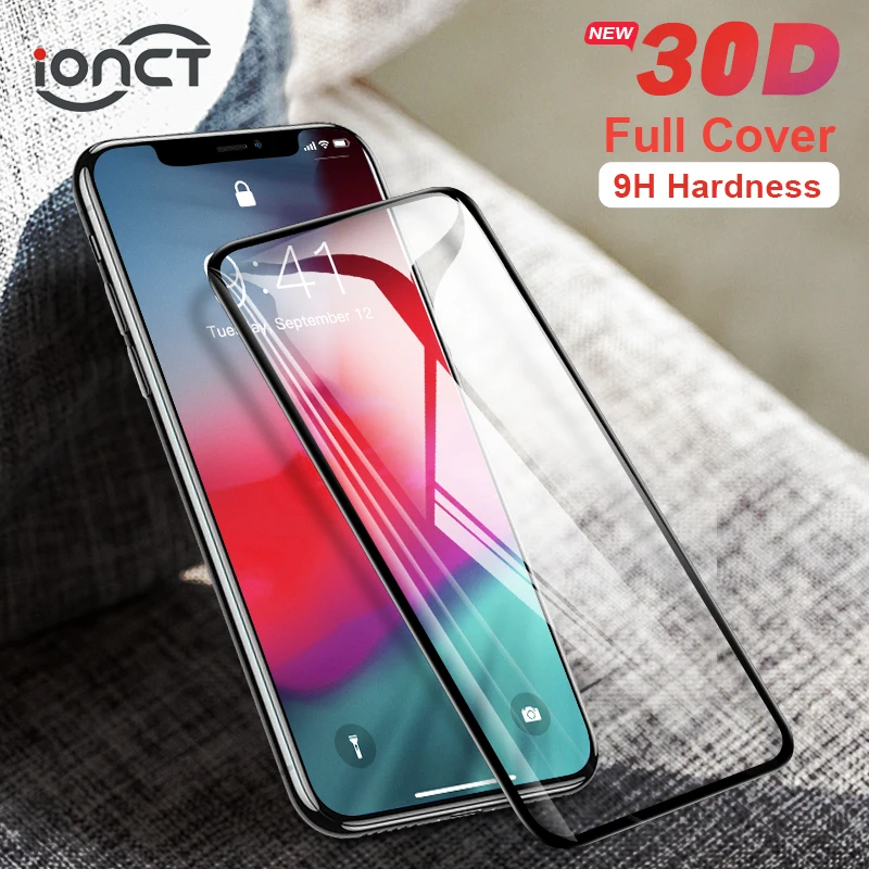 Полноэкранное 30D Защитное стекло для iPhone 7 6 6s X закаленное на 8 Plus Xr Xs 11 pro Max защита