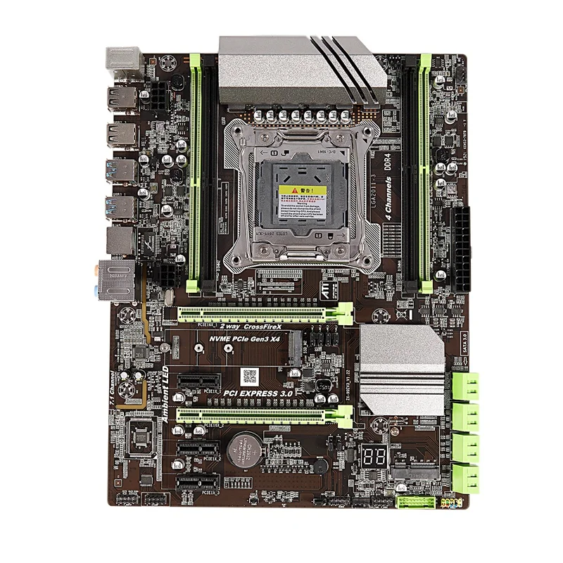 

X99 Lga2011-3 Motherboard for Intel I7 E5 4-Channel Ddr4 2133/2400/2800 64G Ram,Nvme Ssd M.2,Sata3.0,Usb3.0,Pcie16X Slots New