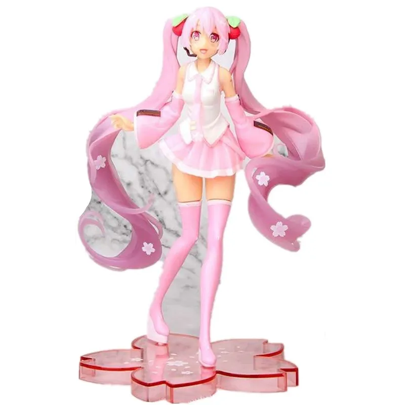

Anime Doll Toys Pink Sakura Miku Characters Pvc Girl Finished Action Cute Kawaii Statue Figure Collection Model Toys 19Cm