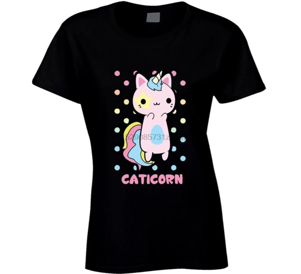 Feminina Free Shipping Crazy Female T Short Sleeve Camiseta Caticorn Funny Kitten T-shirt O-Neck Stylish Shirt | Мужская одежда