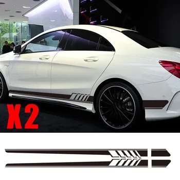 

2x Body Durable Digital Printing2 Sticker Vinyl Decal Sticker Sports Long Stripe Decal Black 220*12CM 2 Vinyl Body Decals