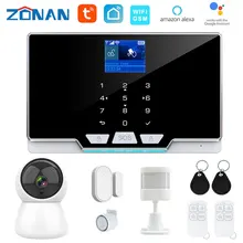 Kit système d'alarme de sécurité domestique intelligent, wi fi, gsm/SIM, sans fil, avec détecteur de mouvement, capteur de porte, Android/ios/TUYA