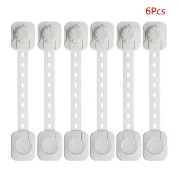 

6pcs/set Adjustable Children Double Protection Safety Lock Baby Anti-pinch Hands Drawer Cupboard Latches Home Fixture