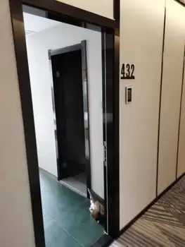 

Hangzhou Hotel Black Titanium huang tai jin Anti-Fingerprint Stainless Steel Edging Door Set Skirting Frame Installation