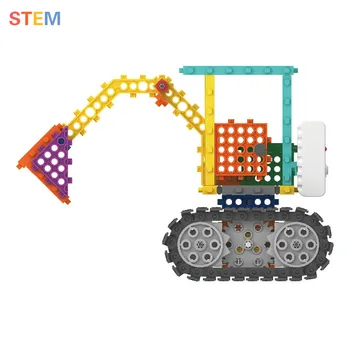 

Stem Toy Excavator Electronic Plastic Building Blocks Bricks Educational Toys for Children Learning Science and Technology