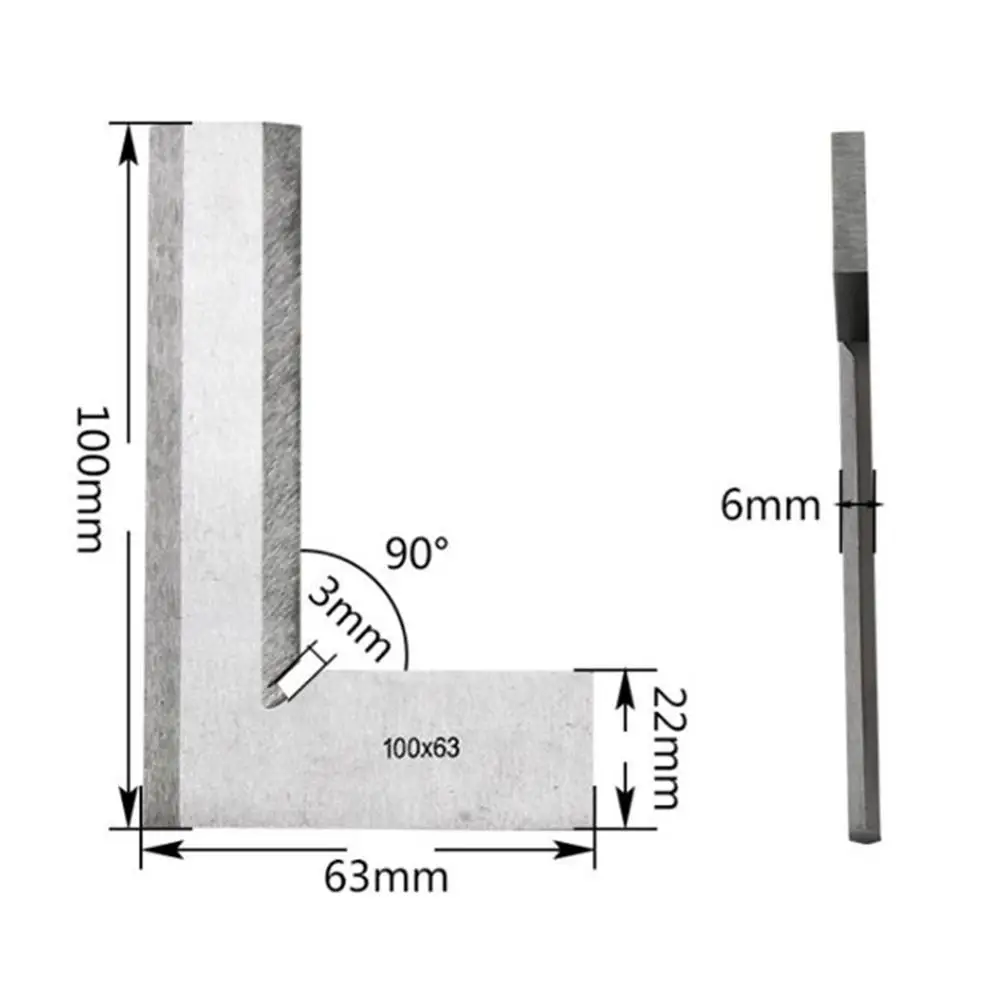 100x63 мм лопастная 90 градусов угловая линейка из нержавеющей стали квадратная линейка измерительные инструменты 1 шт. HY67