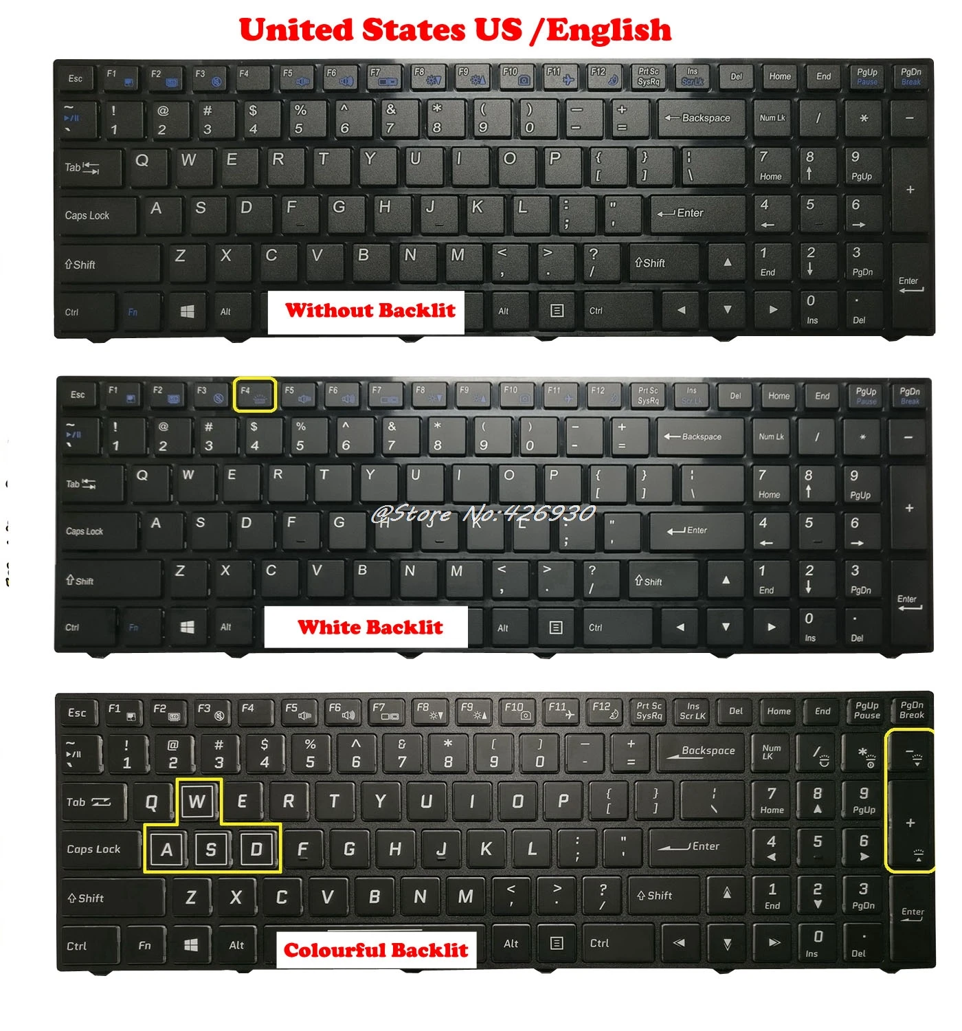 Американская английская цветная клавиатура с подсветкой для CLEVO N950 N957 N950TP6 N957TP P950