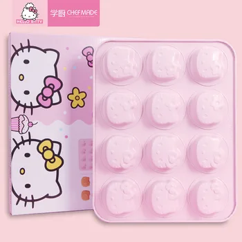 

Hello Kitty Creative Cartoon Pink Cute 12 Connected Non-stick Cat Heads Qi Feng Sponge Cake Bread Baking Mold 3d Pudding Molds