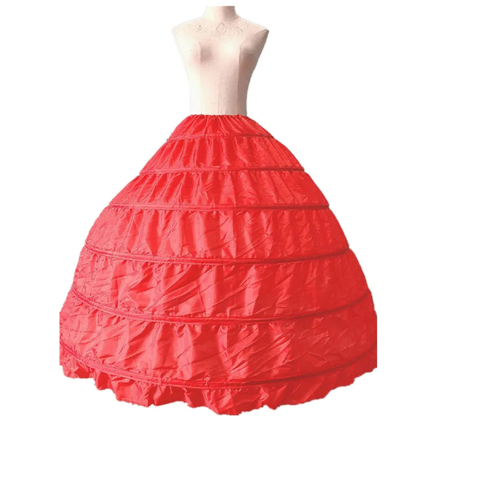 Новые Красочные 6 обручей для женщин Peeticoat свадебное платье свадебные аксессуары свадьба Нижняя юбка бальное платье юбка - Цвет: 6 Hoop Red