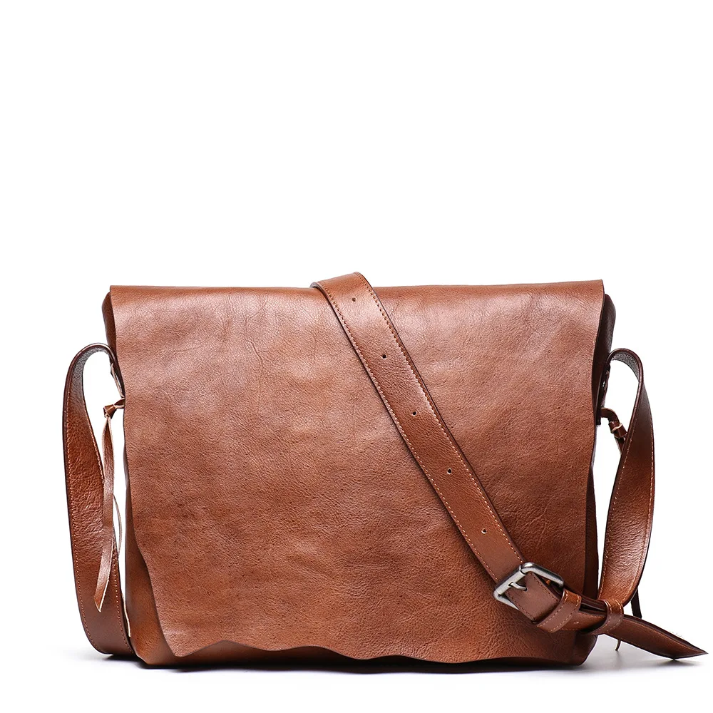 

Retro MEN'S Single-shoulder Bag Hand-rub Color Skeleton-skin Shoulder Bag Genuine Leather Cross Messenger Bag