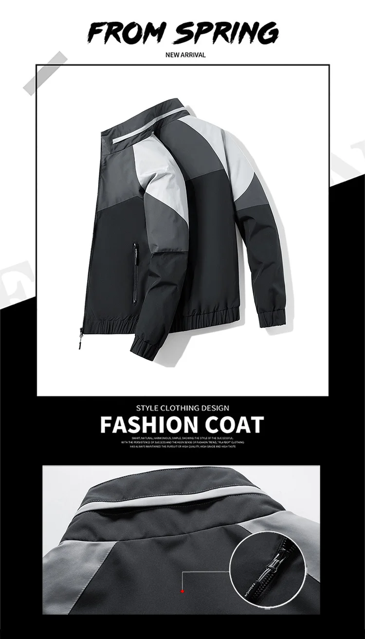 2022 Spring Men Jacket Fashion Casual Baseball Coat Stand Collar Bomber Jackets Mens Autumn Zipper Jacket Clothing Plus Size 5XL stone island jacket