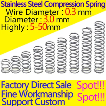 

Stainless Steel Spring Compression Spring Return Spring Y-type Compression Spring Wire Diameter 0.3mm Diameter 3.0mm In Stock