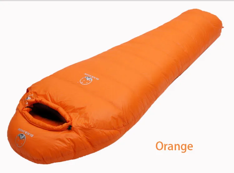 Зимний сверхлегкий спальный мешок из 95% белого гусиного пуха для мам с компрессионным пакетом для альпинизма, кемпинга, пеших прогулок - Цвет: Orange 1000g