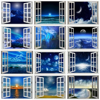 

HUACAN Diamond Painting Window Full Square Drill Cross Stitch Diamond Embroidery Landscape Moon Mosaic Needlework Handmade Gift