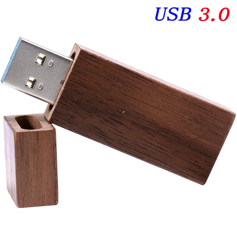 JASTER USB 3,0 деревянная полоса+ коробка карта памяти Пользовательский логотип usb флэш-накопитель 4 ГБ 8 ГБ 16 ГБ 32 ГБ 64 ГБ Флешка U диск - Цвет: Walnut wood