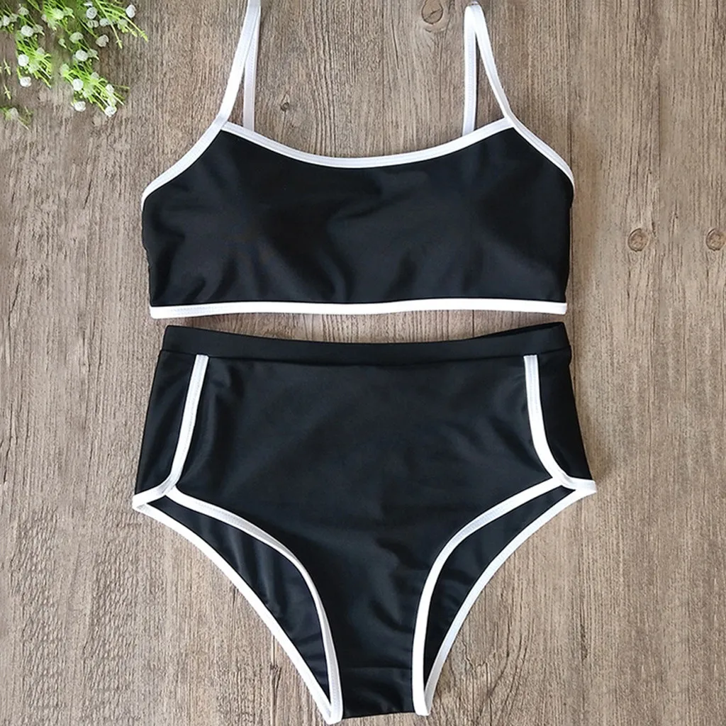 Newest Swimsuit For Women Ladies Sexy Solid Bakini Sets Camisole Split