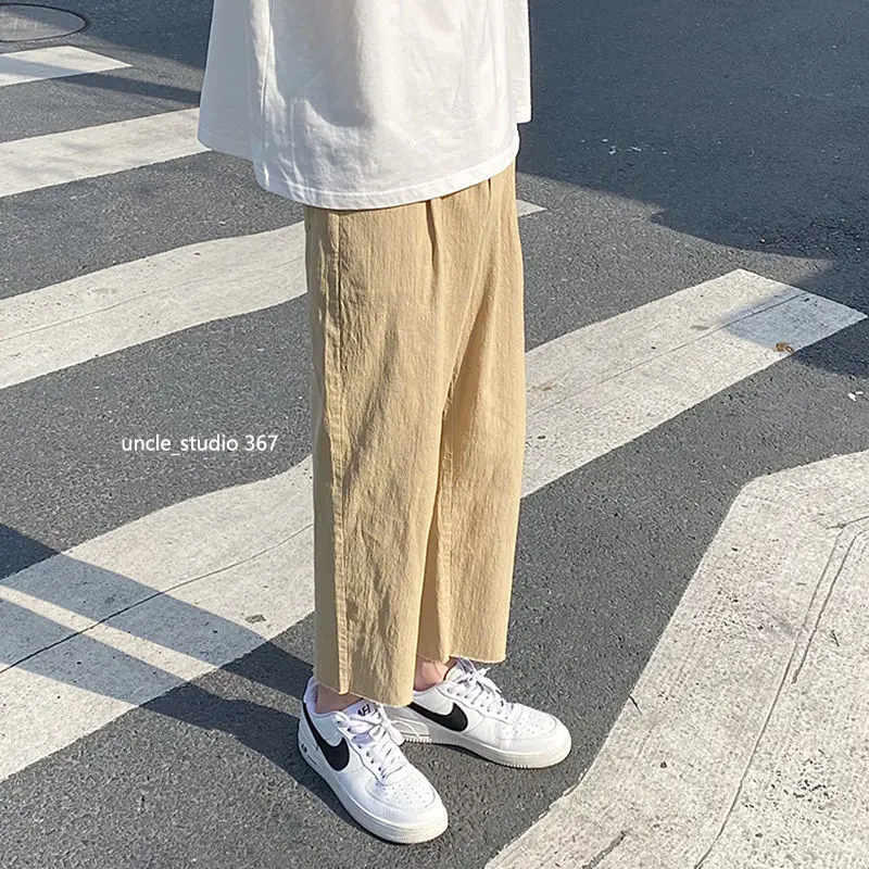 

Men's casual pants 2020 spring and summer new comfortable loose nine-point pants couple young people fashion men's clothing
