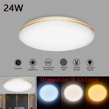 

LED Ceiling Light Black Shell 24W 3000k-6500K Adjustable Modern Surface Ceiling Lamp For Kitchen Bedroom Bathroom Lamps