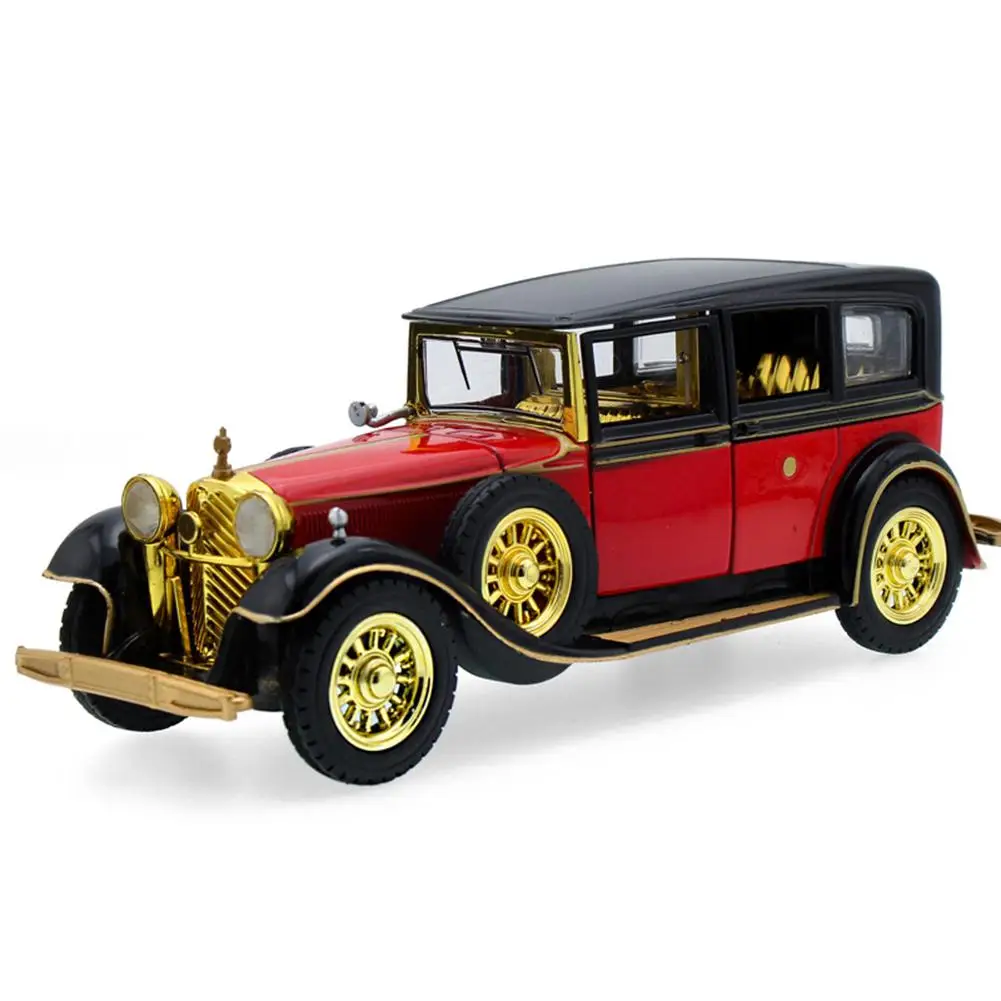 

None Diecast 1:32 Alloy Model Toys Sound Light Pull Back Vintage Classic Cars Christmas Gift for Kids