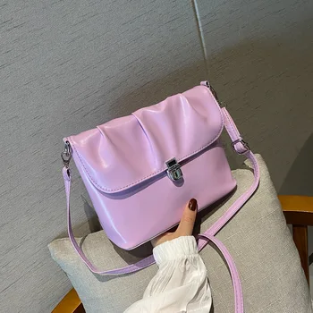 

2020 new spring and summer fashion texture Japanese and Korean retro wild fold bag fashion shoulder messenger bag