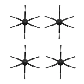 

EAS-4 Pcs 6 Arms Side Brushes for Roborock S50 S51 S55 Robot Vacuum Cleaner Brushes Parts Accessories Side Brush(Black)