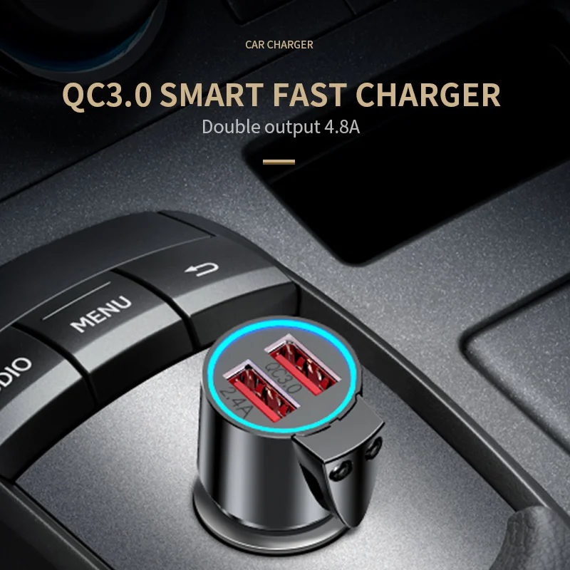 Быстрое Автомобильное зарядное устройство IPSKY QC3.0 с двумя usb-портами и 2 портами для зарядки телефона для Iphone многофункциональное зарядное устройство s для Xiaomi/huawei/samsung
