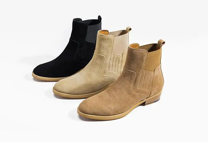 men winter boots men shoes Pointy Chelsea boot sleeve high mercerized suede Martin high top boot for men nubuck leather