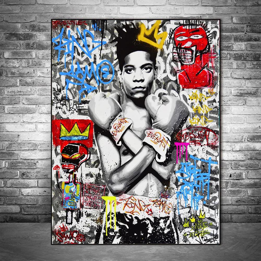 Motivational Boxer Graffiti Art Paintings Print on Canvas Art Posters ...