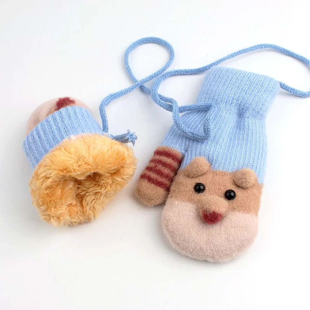 Теплые детские варежки с милым рисунком из мультфильма; перчатки; сезон осень-зима; вязаные детские варежки; плотные милые рождественские подарки для мальчиков и девочек; высокое качество