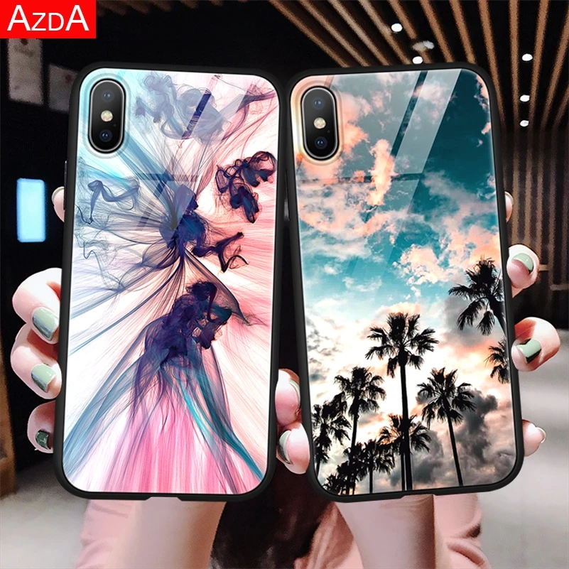 Чехол из закаленного стекла для телефона Oneplus 6 7 Pro Meizu 16 16X задняя крышка iPhone XS Max 6S 8