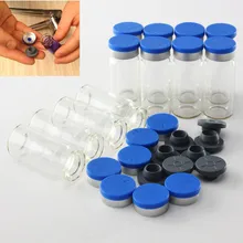 100 conjuntos de recipientes líquidos de teste experimental, vidro de injeção clara/rolha com tampas de deslizar, medicina pequena garrafas de garrafa
