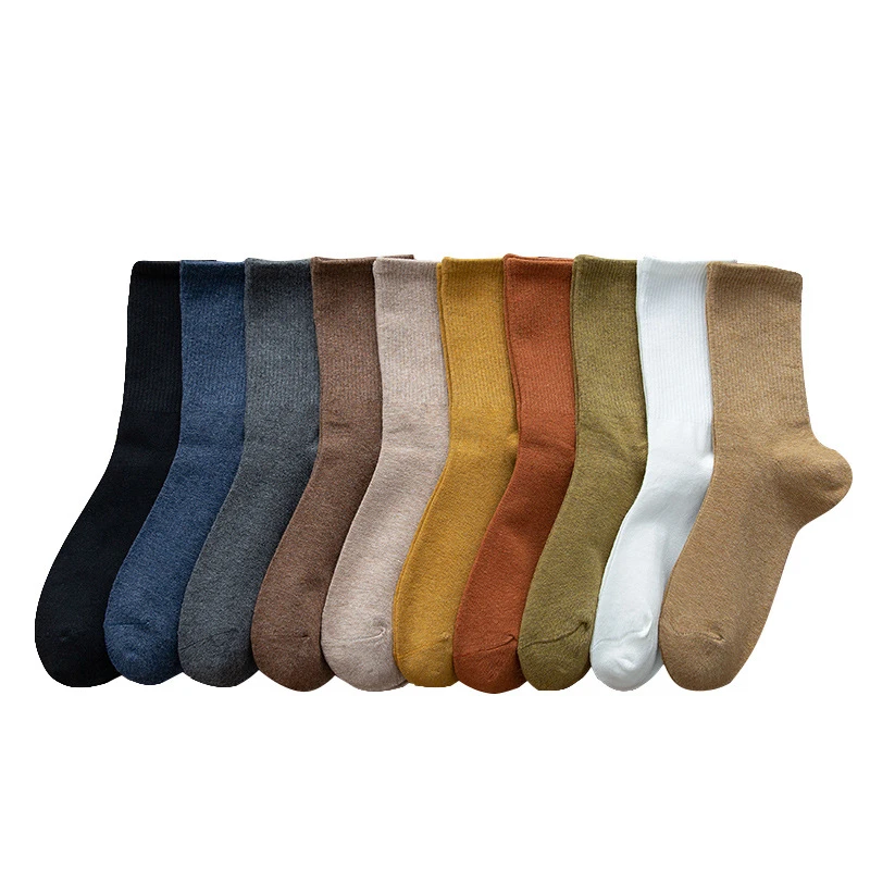 HSS 95 Combed Cotton Socks Men Business Dress Long Socks Soft Breathable Spring Summer Colorful