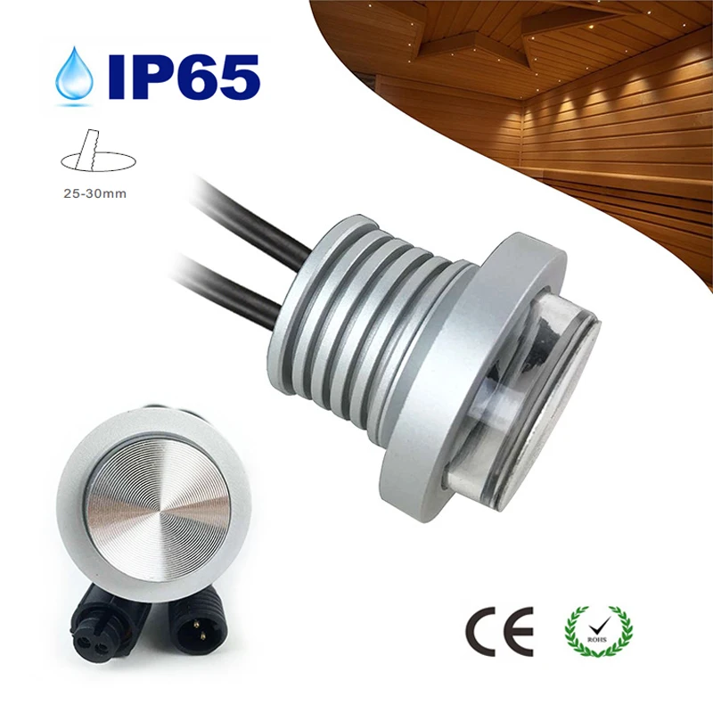 

IP65 Mini 1W Anti-glare Downlight 12V Bathroom Sauna KTV Room LED Light Restaurant Villa Corridor Recessed Spot Lamps Hole D25mm