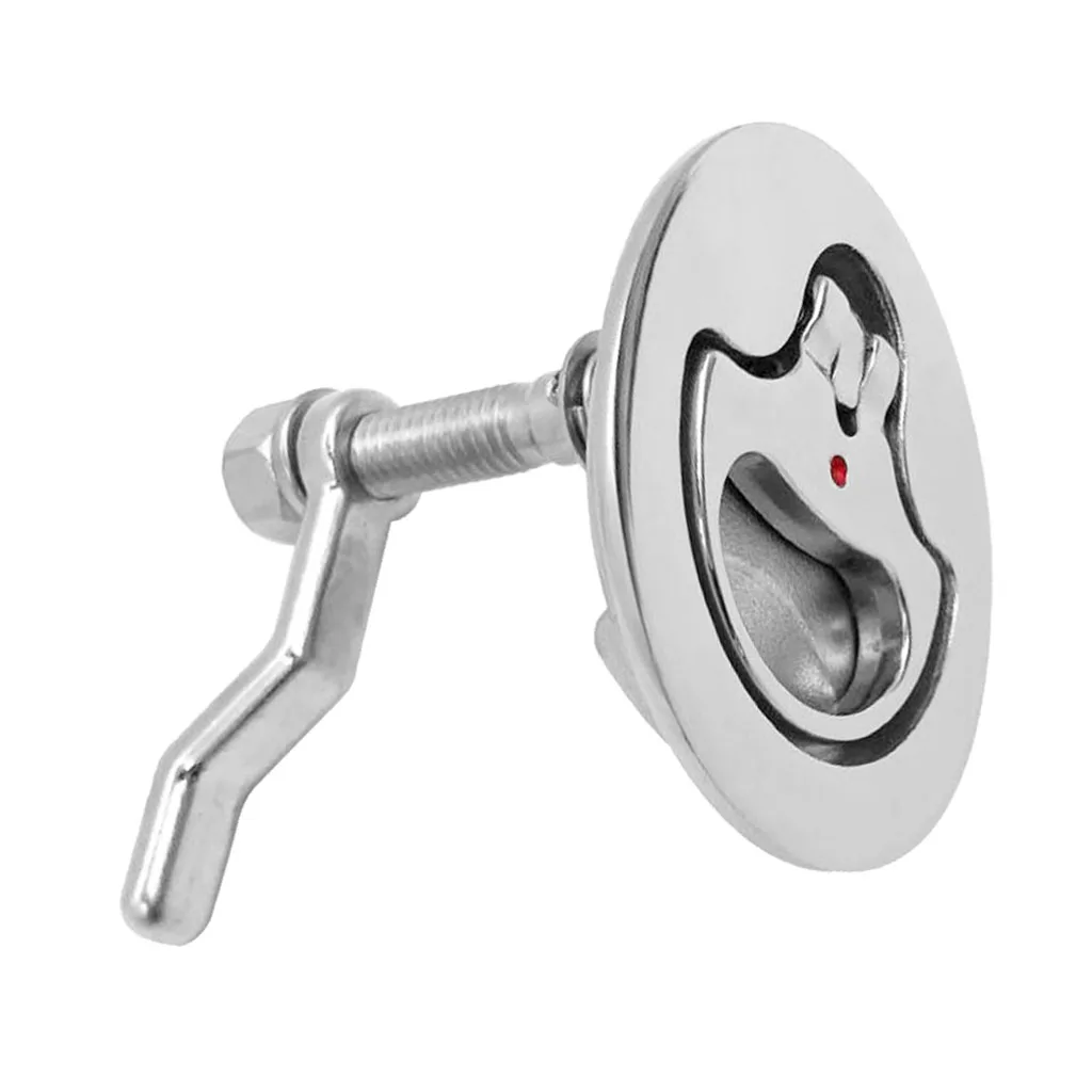 316 Stainless Steel 2 inch Flush Pull Hatch Lift Cam Latch with Back Plate for RV Boat Deck Floor