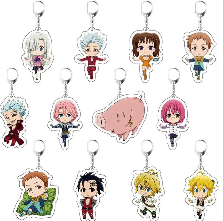 The Seven Deadly Sins Meliodas Ban King Zeldris Hawk Acrylic Figure Pendant keychain Keyring Collection Model Toy Gifts |