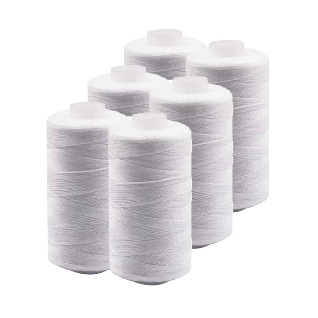 D&D 500M Strong and Durable Sewing Threads for Sewing Polyester Thread Clothes Sewing Supplies Accessories White  Black 6pcs White