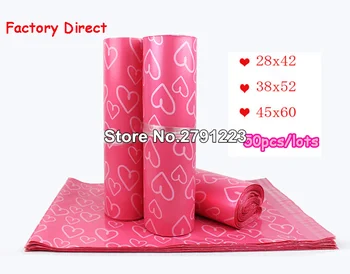 

50Pcs/Lot Courier Bags Frosted Pink Heart Pattern Self-Seal Adhesive Bag Matte Material Envelope Mailer Postal Mailing Bags