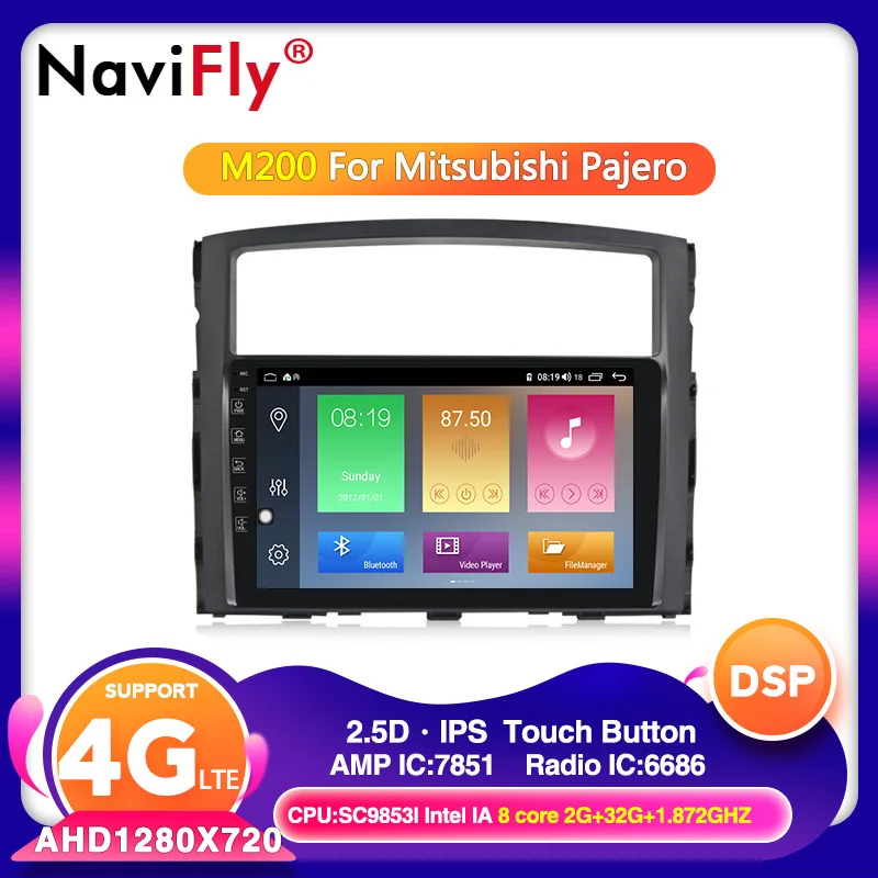 4G wifi Восьмиядерный Android 10,0 автомобильный мультимедийный плеер для Mitsubishi Pajero 2006- 9 дюймов навигационный плеер 2din DVD Поддержка BT canbus