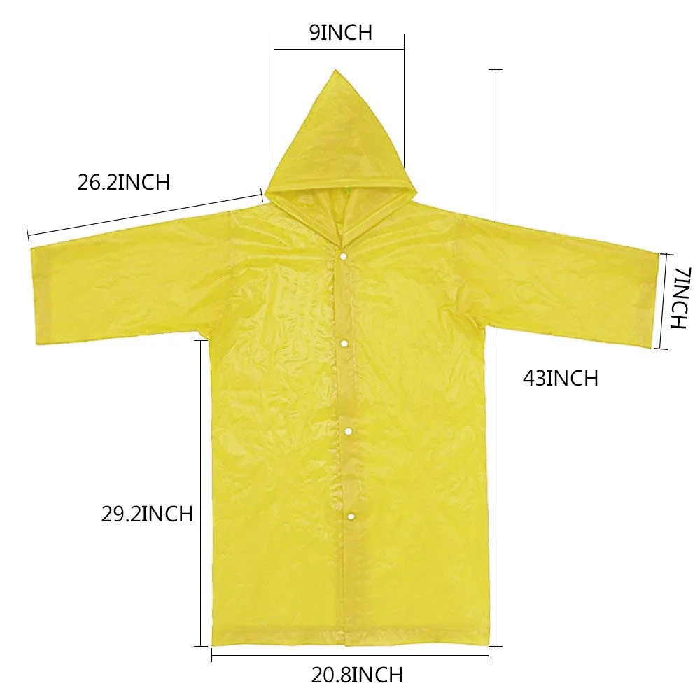 1pc Raincoats Kids Girls Boys Raincoats Portable Reusable Raincoats Transparent Children Rain Ponchos For 6-12 Years Old Py4