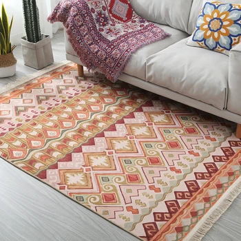 

Nordic Persian national Wind carpet fringed kid's room living room shop full bedroom bedside rug study kitchen bathroom mat home